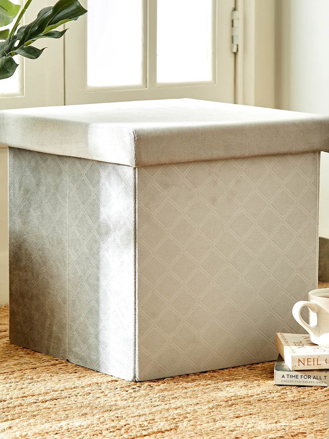 

Home Centre Foldable Ottoman with Storage, Grey