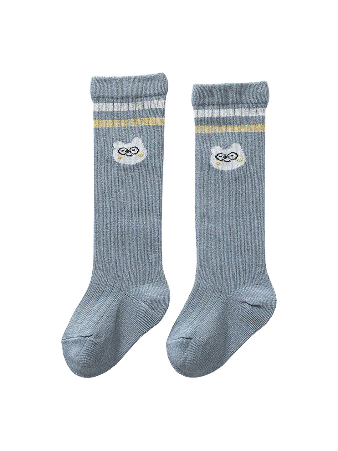 

SYGA Kids Striped Above Knee Length Cotton Socks, Blue