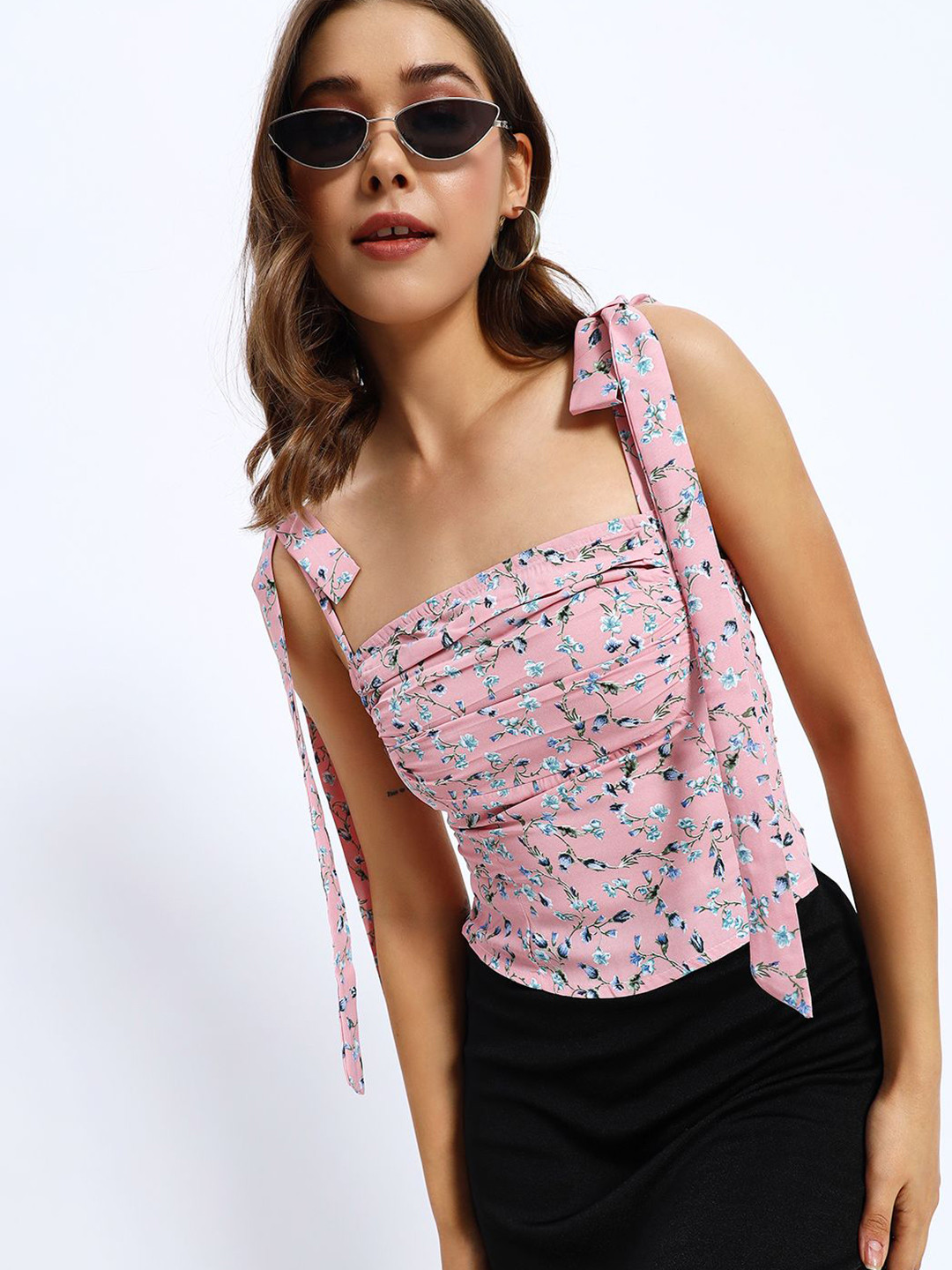 

Sugercandy Women Floral Printed Regular Top, Pink
