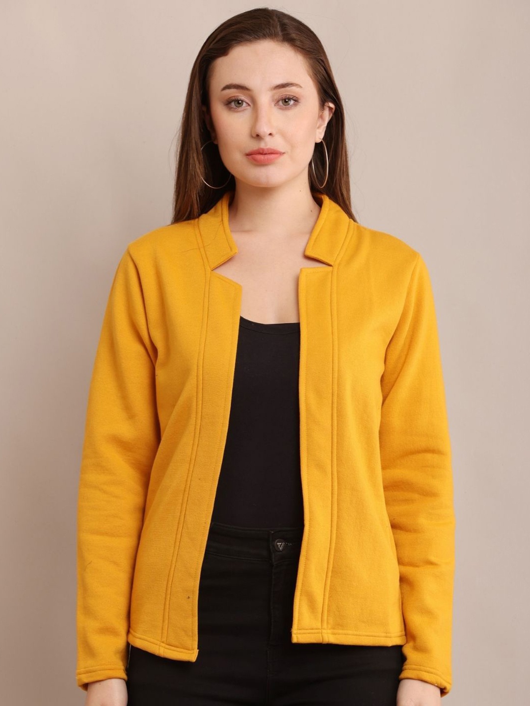 

Raabta Fashion Fleece Open Front Shrug, Yellow