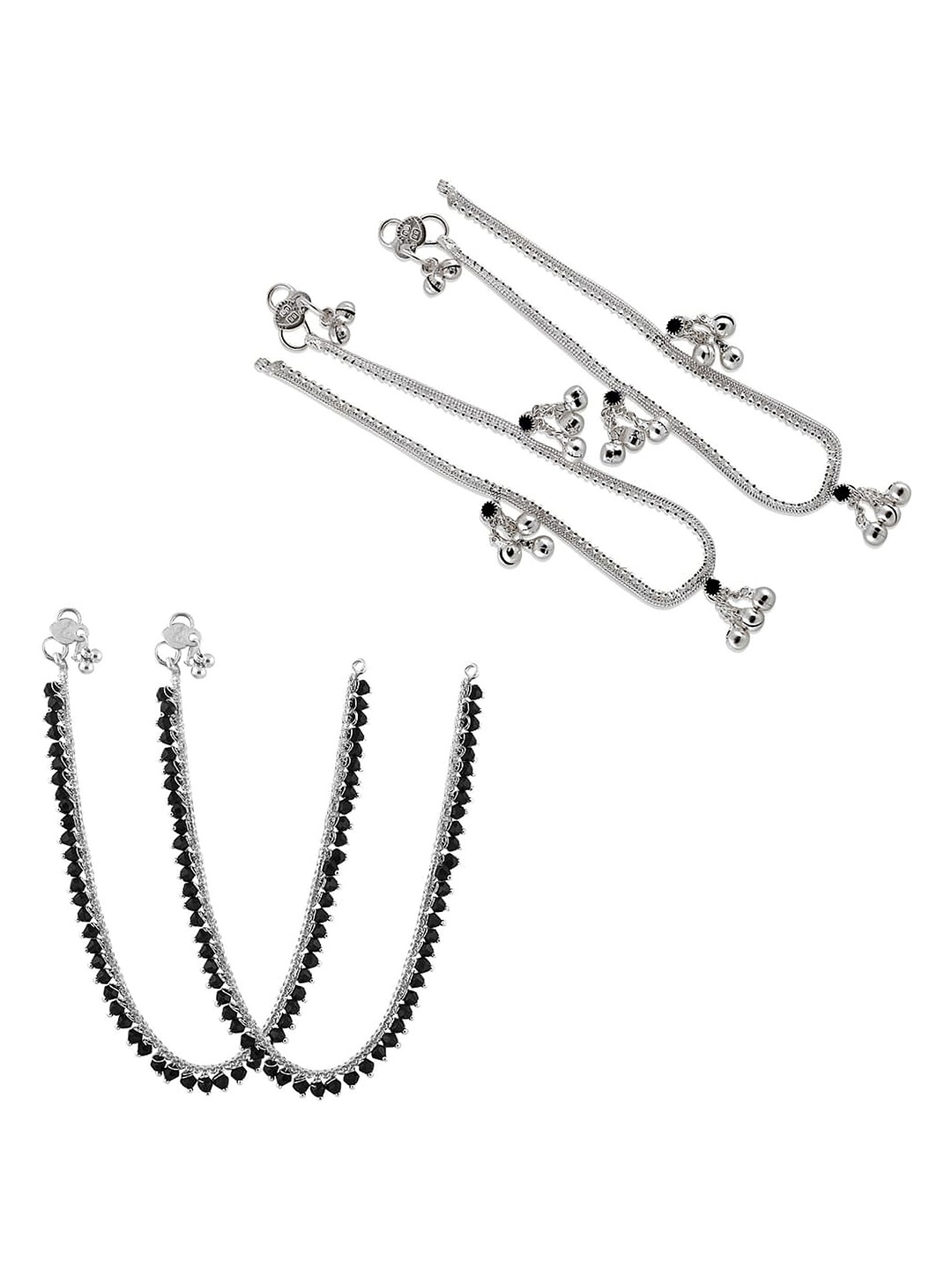 

Heer Collection Set Of 2 Silver-Plated Anklet