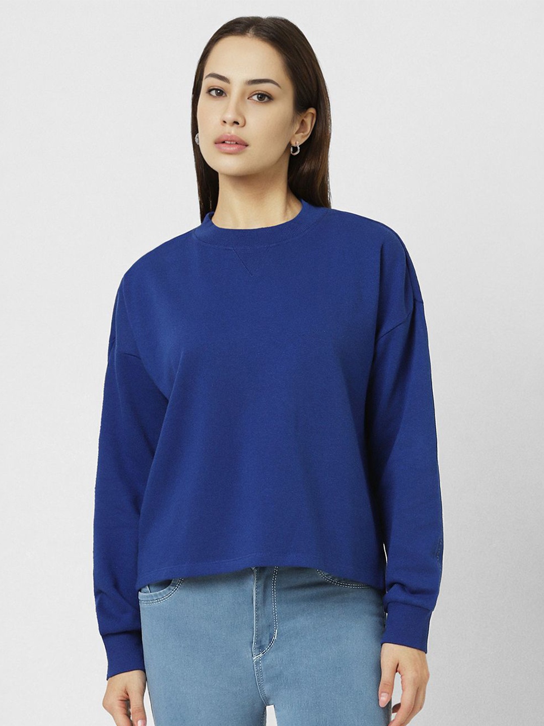 

Van Heusen Woman Solid Sweatshirt, Blue