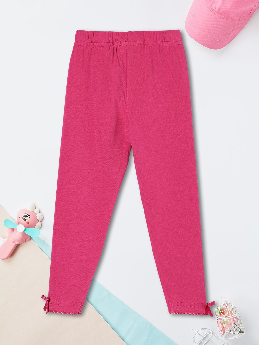 

max Girls Mid-Rise Ankle-Length Slip-On Leggings, Pink