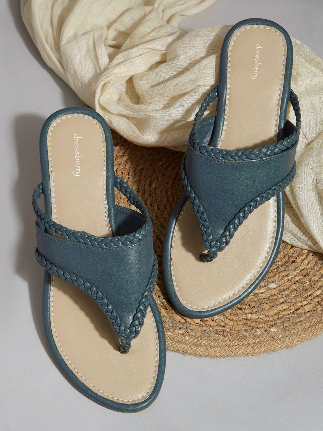 

DressBerry Women T-Strap Flats, Blue