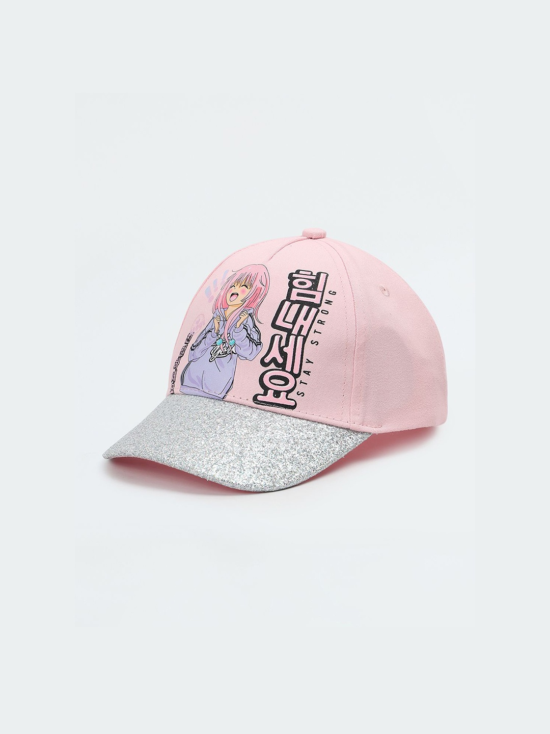 

max Girls Printed Casual Cotton Baseball Cap, Pink