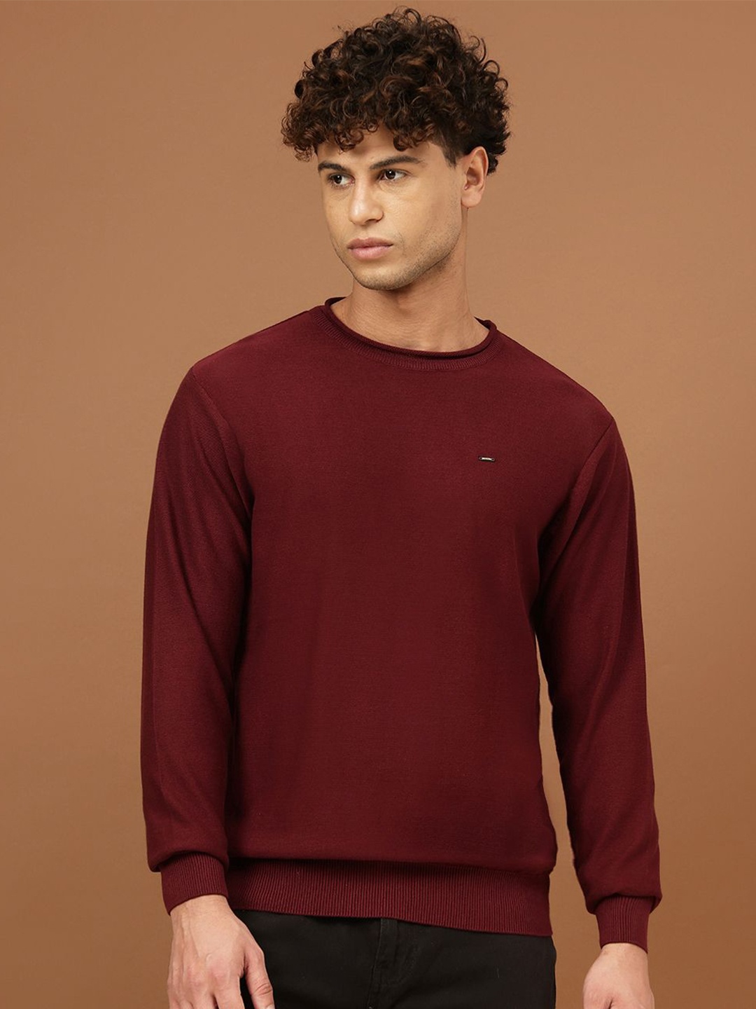 

Richlook Men Round Neck Long Sleeves Sweatshirt, Maroon