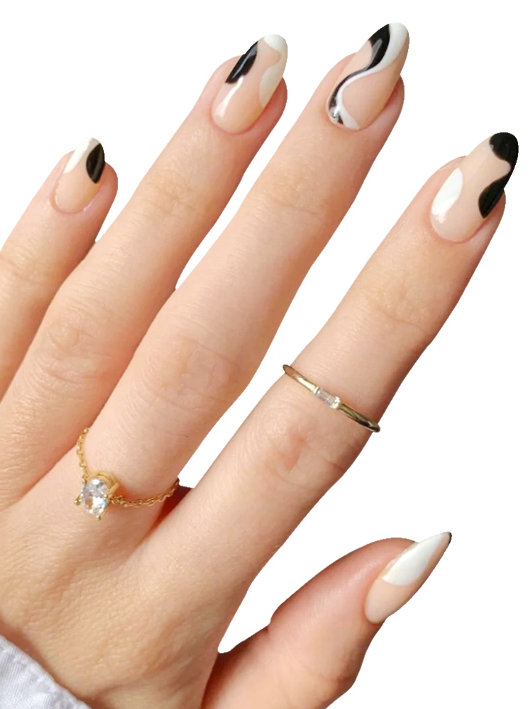 

Secret Lives 24 Pieces Striped Fake Nail Extension, Nude