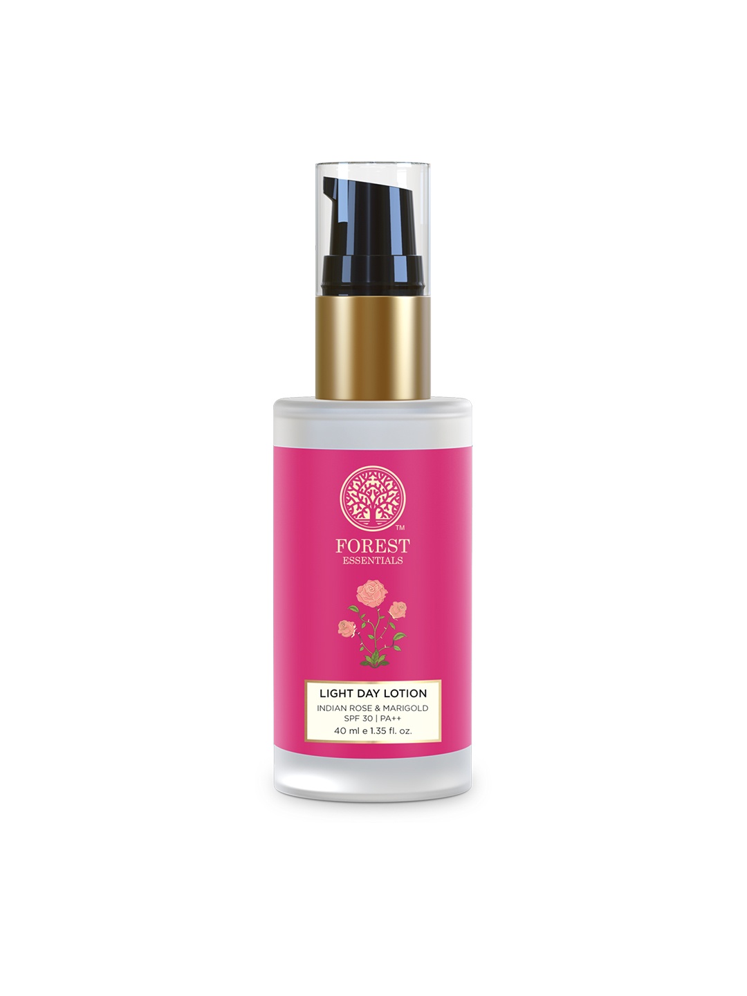

Forest Essentials Indian Rose & Marigold SPF 30 PA++ Light Day Lotion for Dry Skin - 40ml, Pink