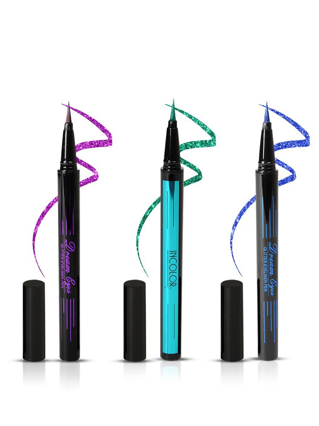 

INCOLOR Set Of 3 Dream Eyes Glitter Eyeliner - 2 g Each - Purple - Green - Blue