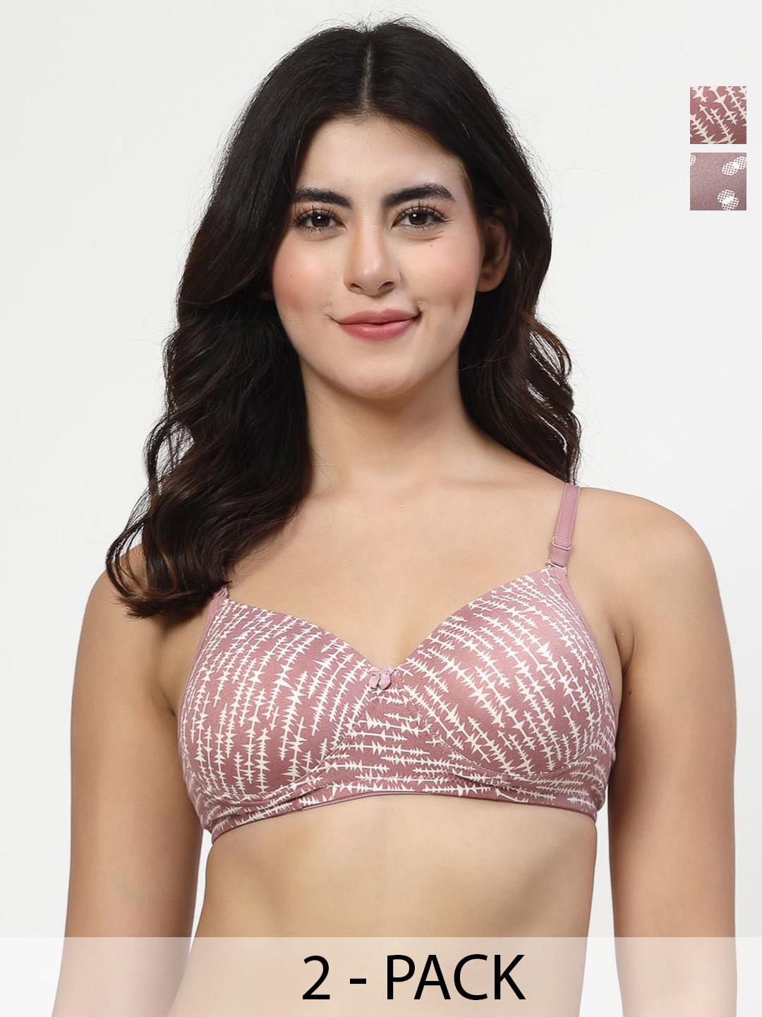 

Docare Abstract Printed Full Coverage Lightly Padded Seamless T-Shirt Bra, Brown