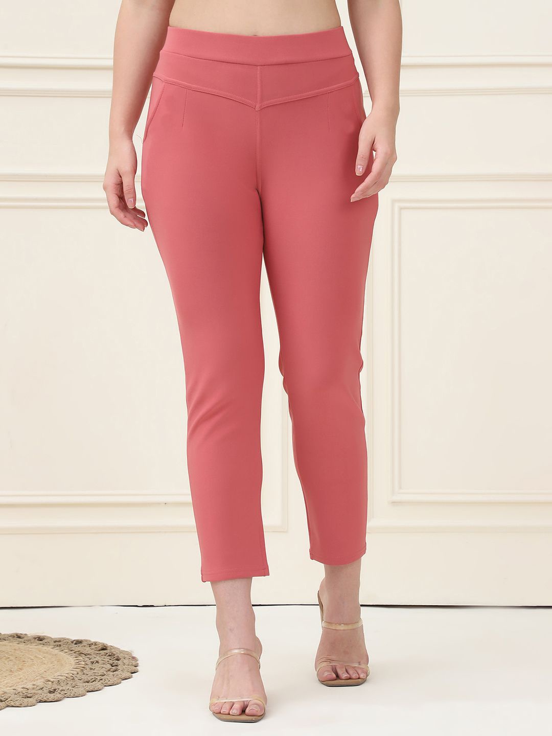 

GRACIT Women Slip-On Skinny Fit Jeggings, Peach