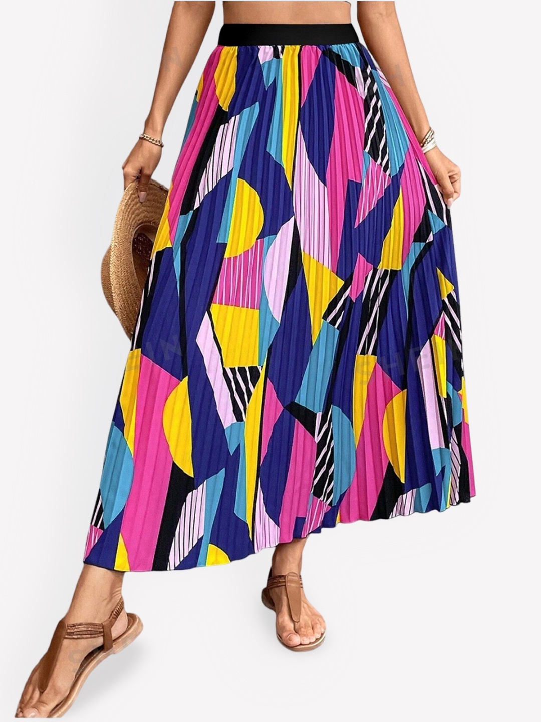

Krunal Raiyani Women Printed Flared Mai Skirt, Navy blue