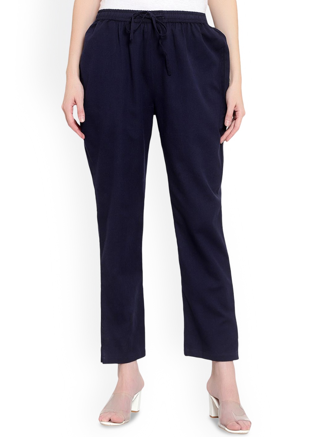 

Alakh Creation Women Relaxed Easy Wash Regular Trousers, Black