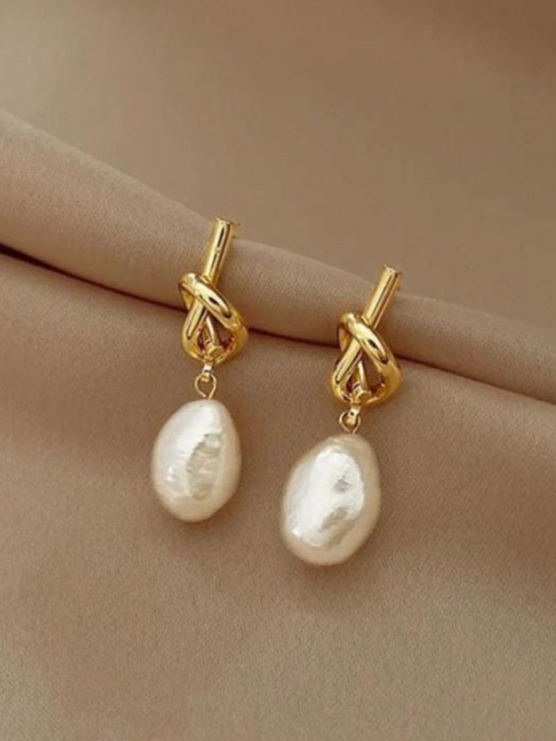 

CareDone Contemporary Drop Earrings, Gold
