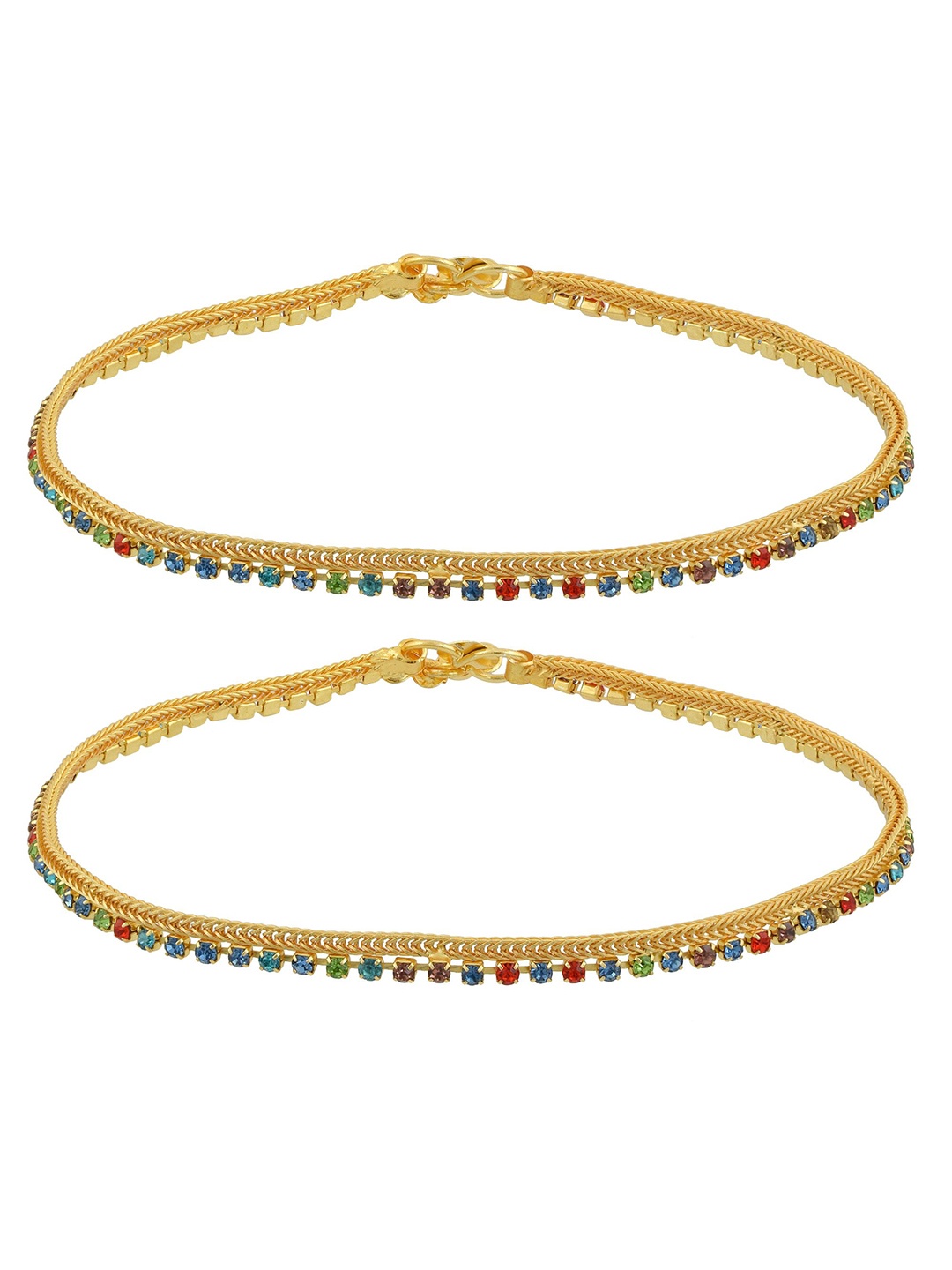 

MEMOIR Gold-Plated Stone Studded Anklet