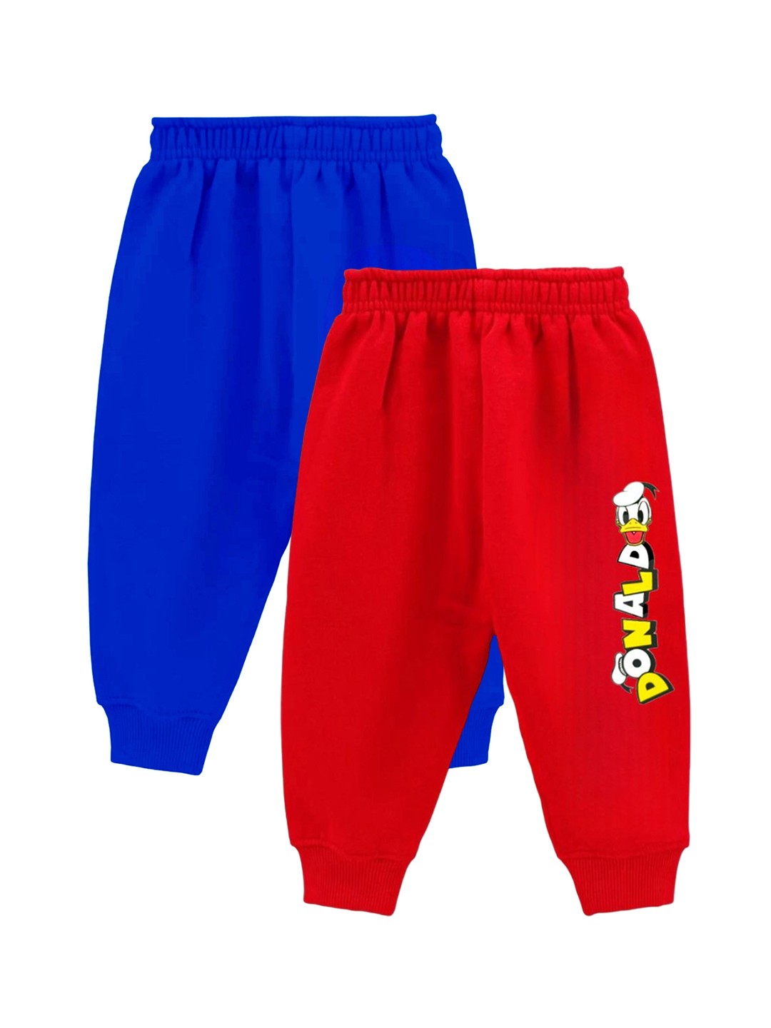 

BAESD Infants Pack Of 2 Cartoon Characters Printed Regular Fit Cotton Joggers, Blue