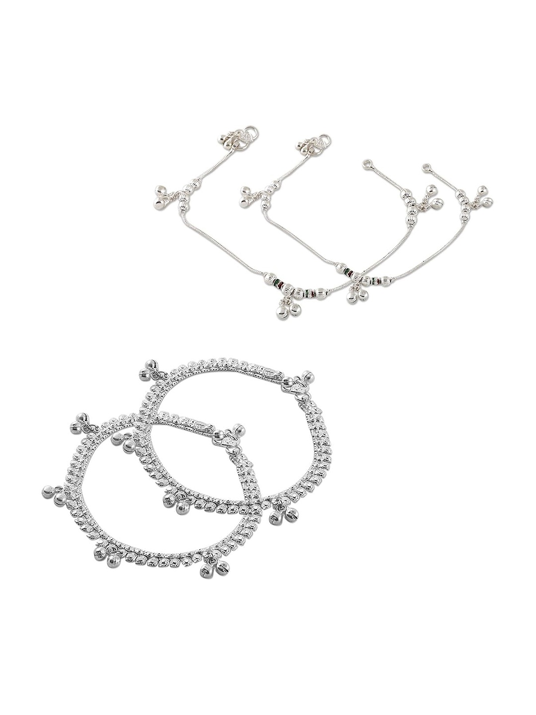 

Heer Collection Set Of 2 Silver-Plated Anklet