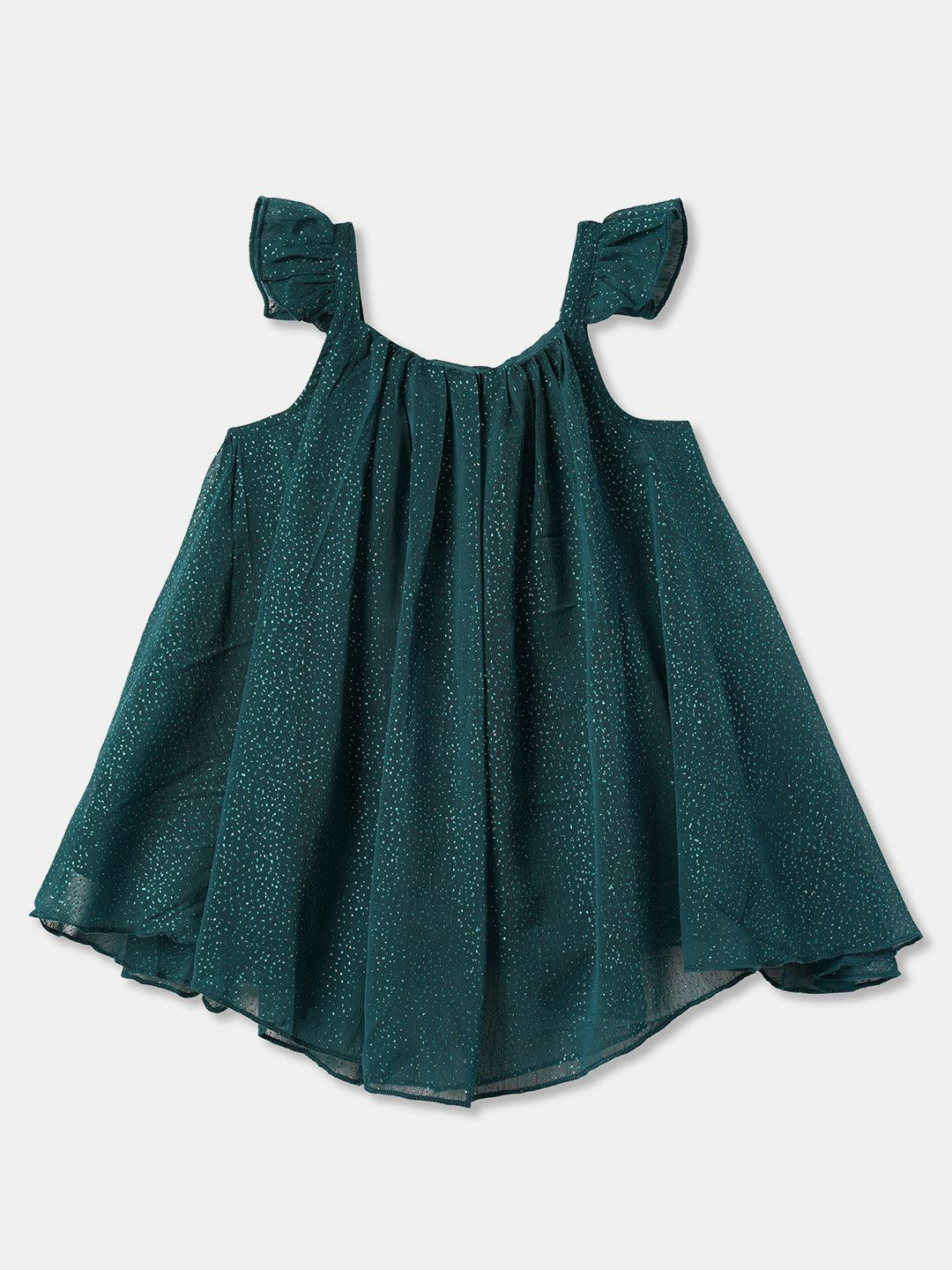 

R&B Girls Embellished A-Line Dress, Green