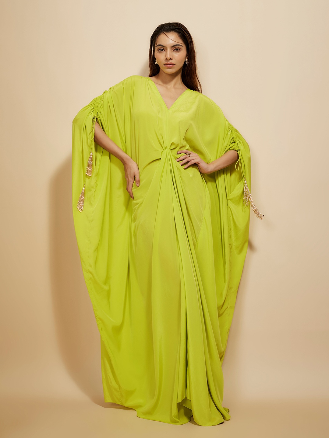 

Masumi Mewawalla Women Tie-Ups Kaftan Dress, Green