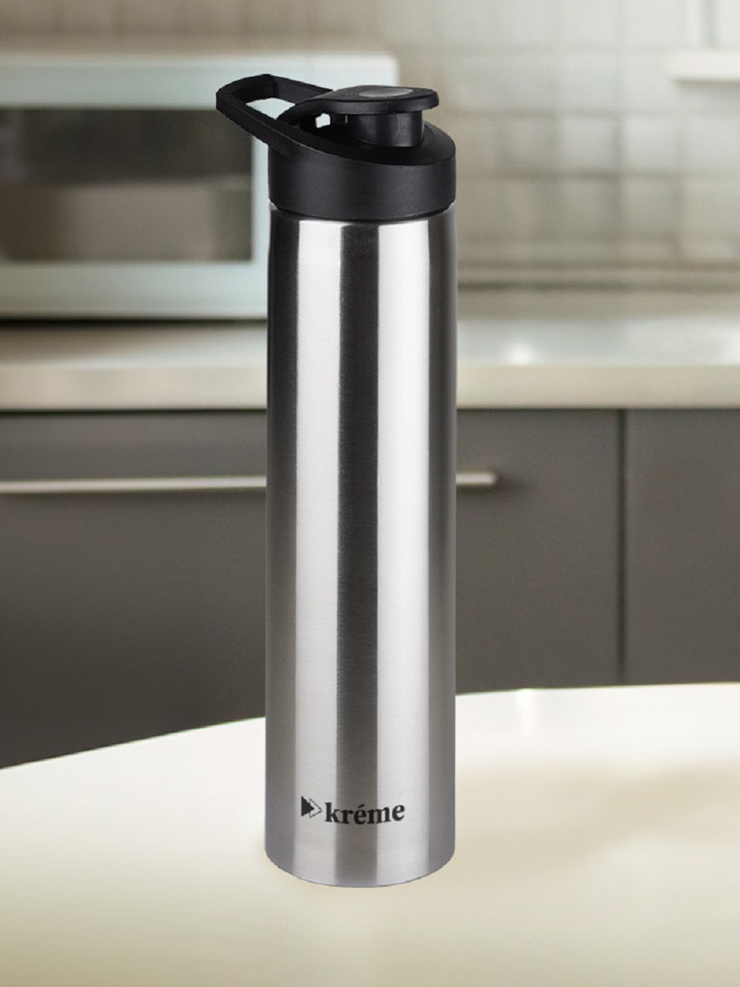 

Kreme Black Brand Logo Stainless Steel Single Wall Vacuum Water Bottle 750 ml