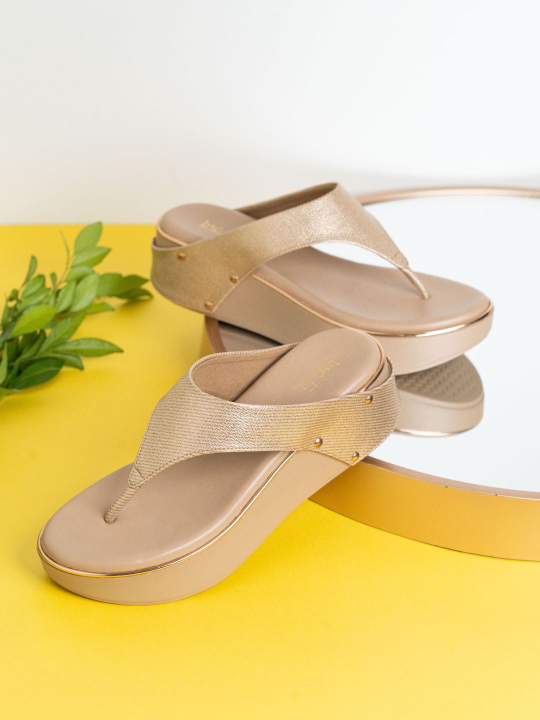 

Inc 5 Ethnic Synthetic Heel Sandals, Rose gold
