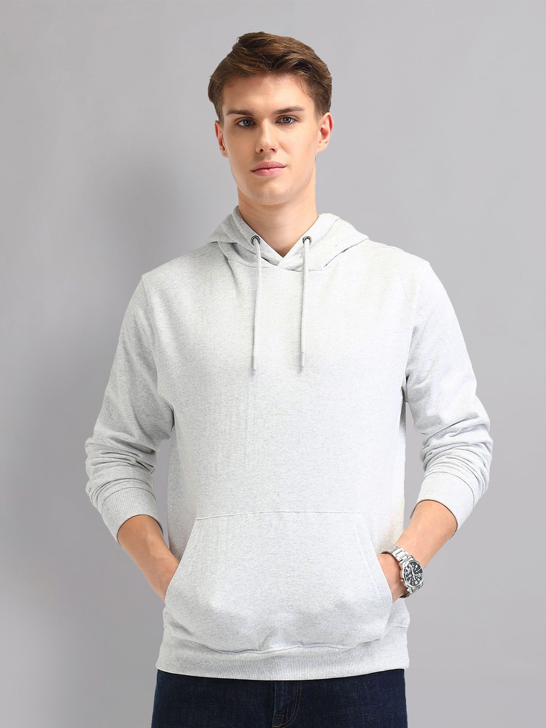 

AD By Arvind Men Cotton Solid Sweatshirt, Grey