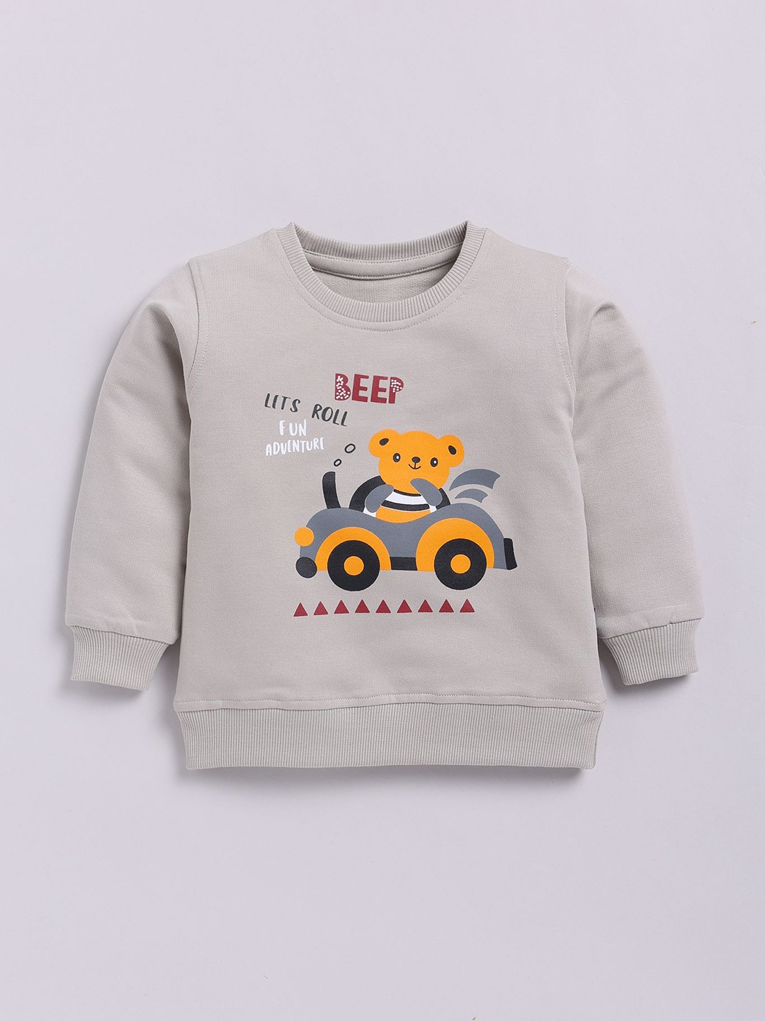 

Cutopies Kids Graphic Printed Cotton Sweatshirt, Grey