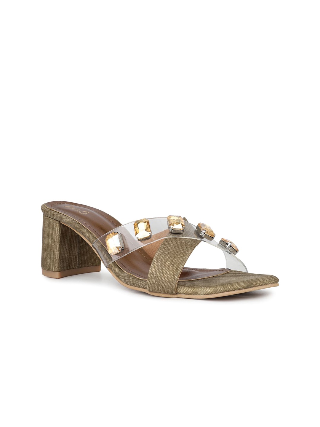 

Inc 5 Synthetic Embellished Block Heel Sandals, Transparent