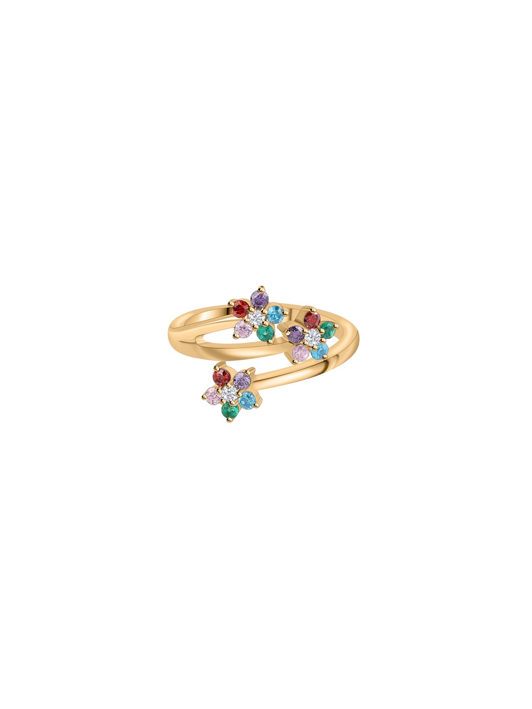 

Ornate Jewels 18KT Gold-Plated 925 Sterling Silver Cubic Zirconia-Studded Finger Ring