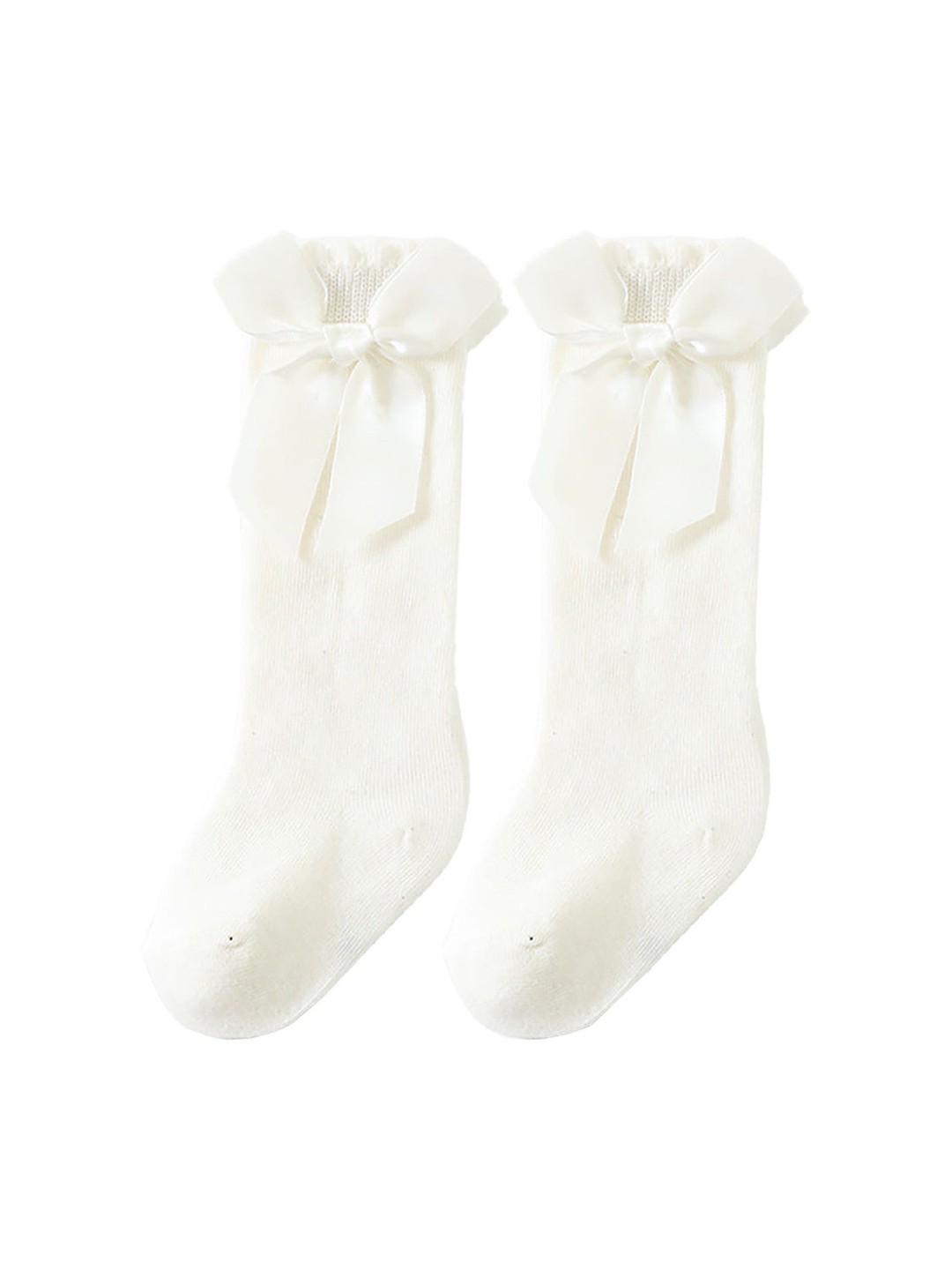 

SYGA Kids Above Knee Length Cotton Socks, White