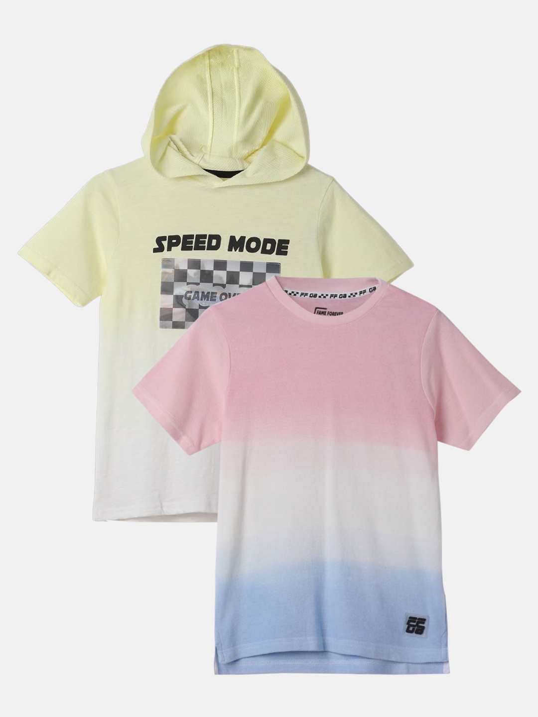 

Fame Forever by Lifestyle Boys Dry Fit Colourblocked Round Neck Cotton T-shirt- Pack of 2, Pink