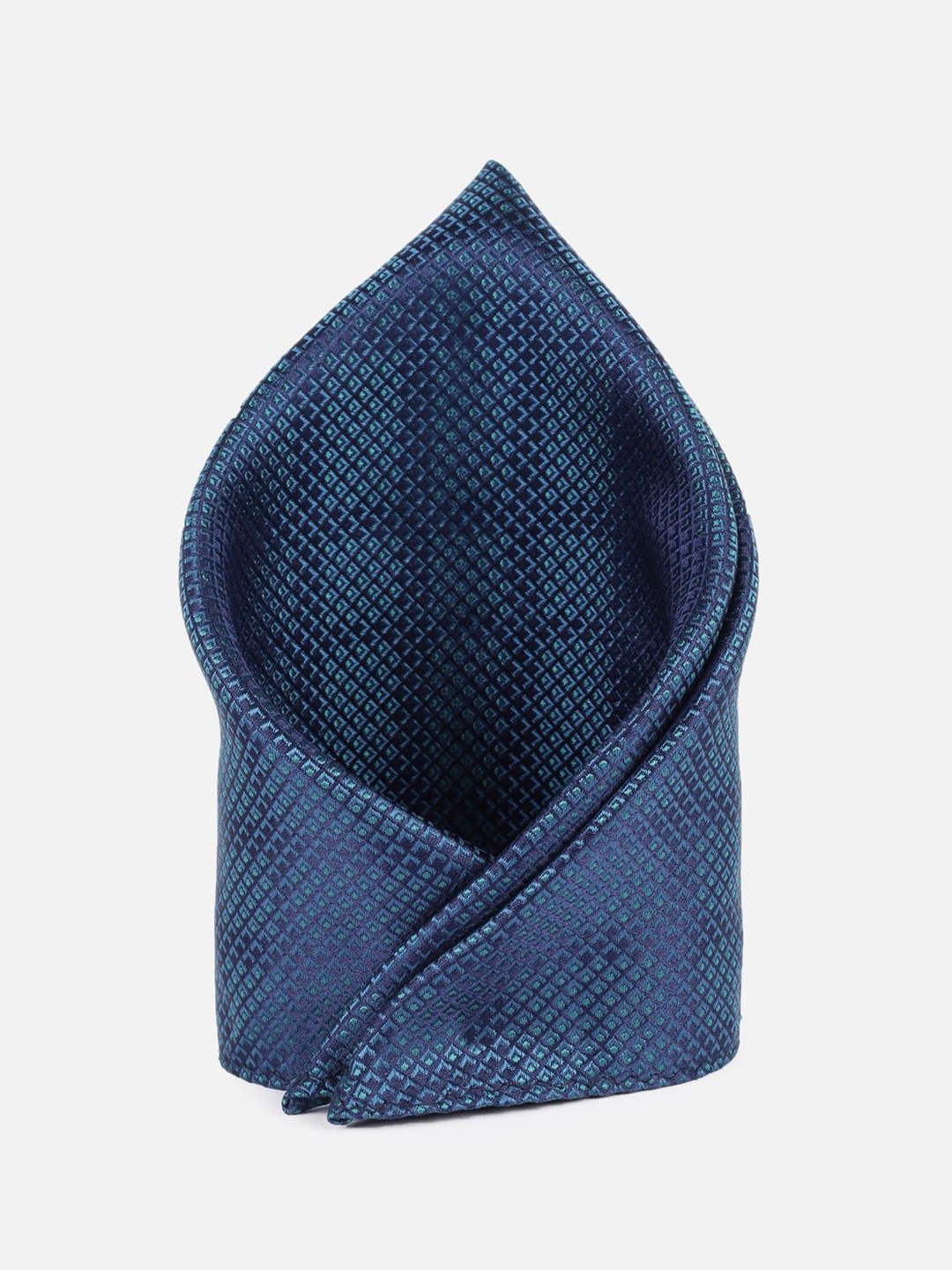 

Peter England Men Accessory Gift Set of Tie Pocket Square And Cufflink, Navy blue