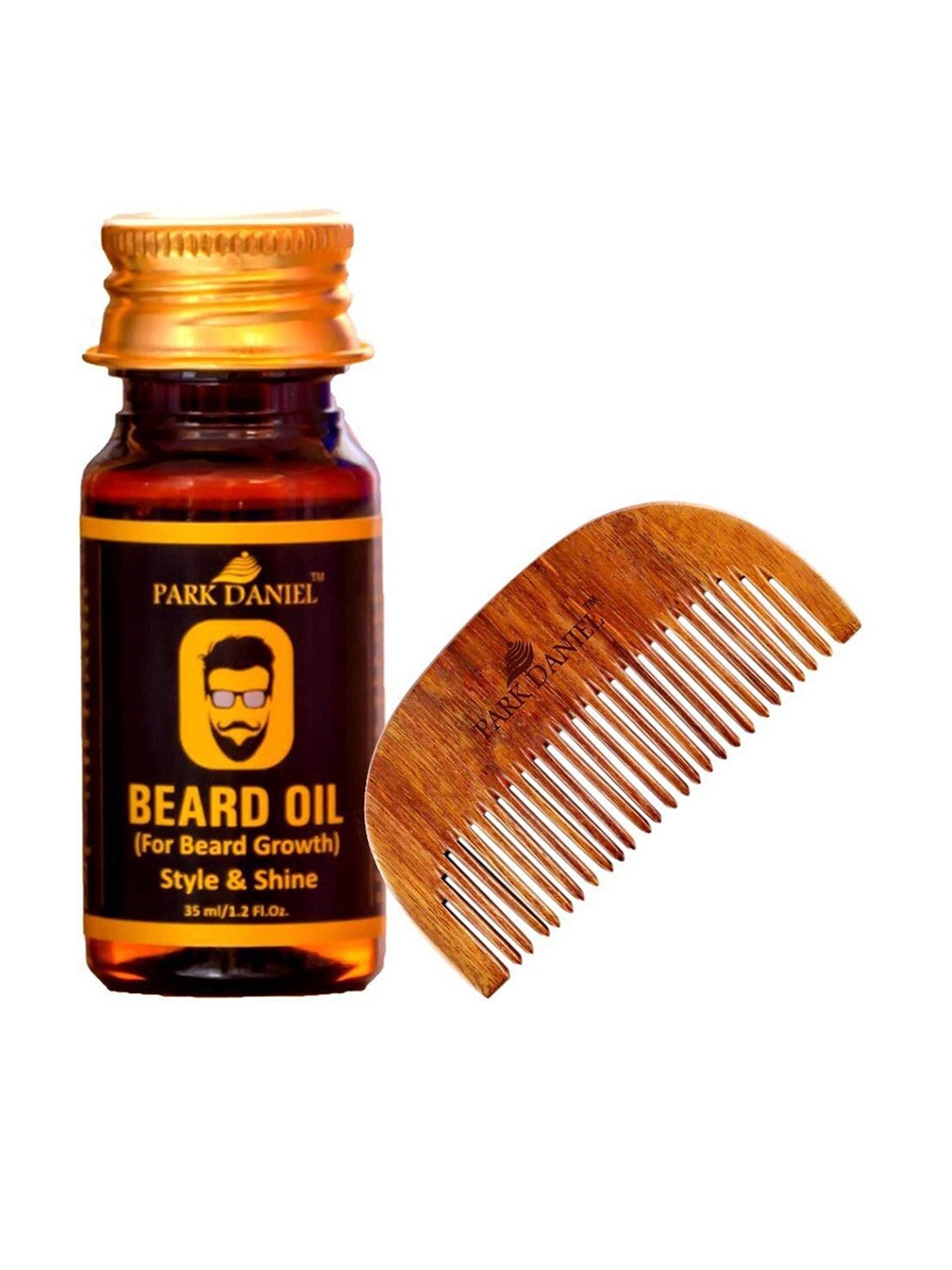 

Park Daniel Set Of Beard Oil For Style Shine & Growth 35ml With Neem Comb, Black