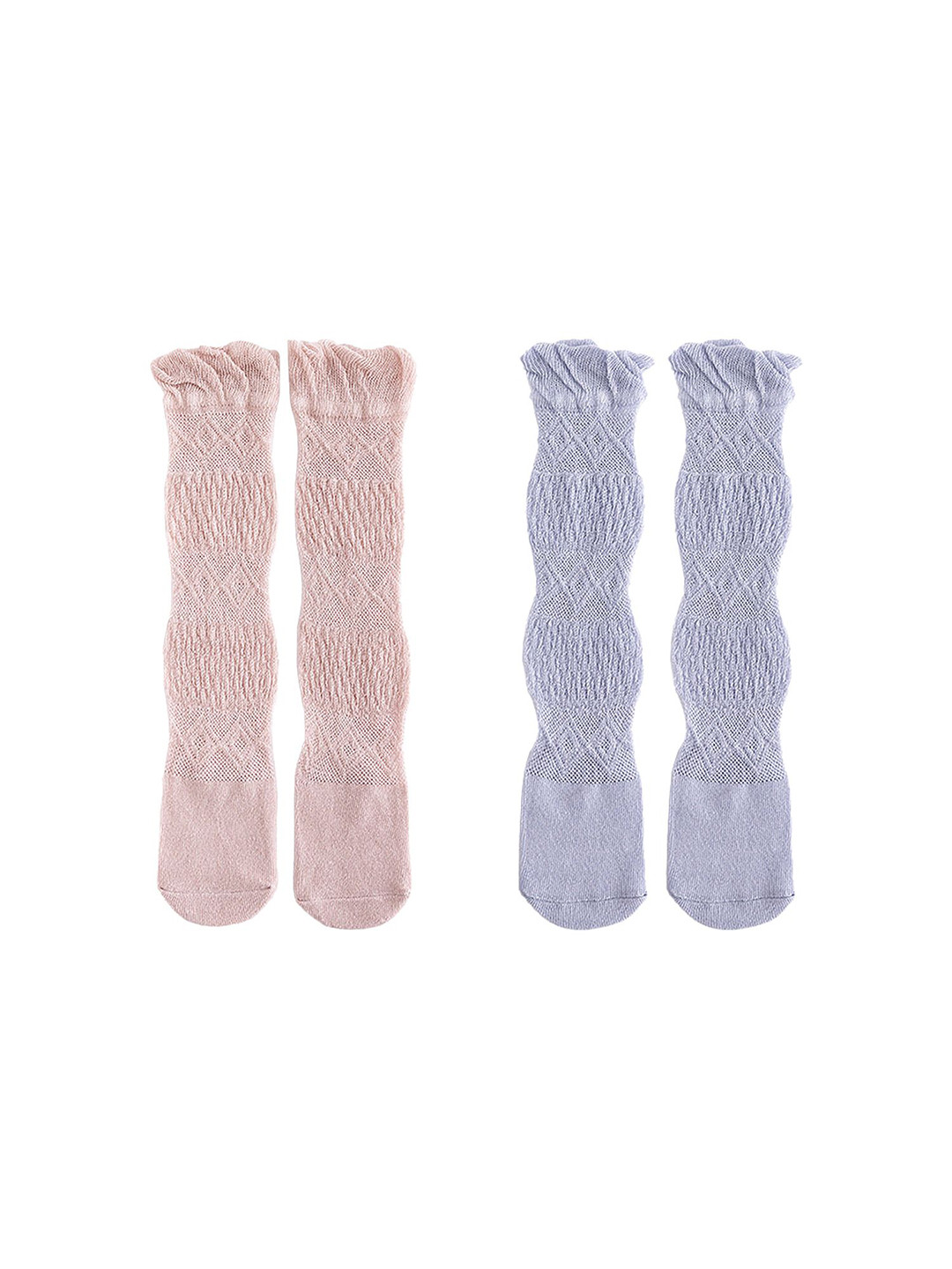 

SYGA Kids Pack Of 2 Self-Design Above Knee Length Socks, Pink