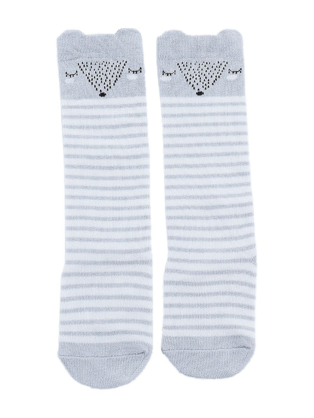 

SYGA Kids Striped Above Knee Length Socks, Grey