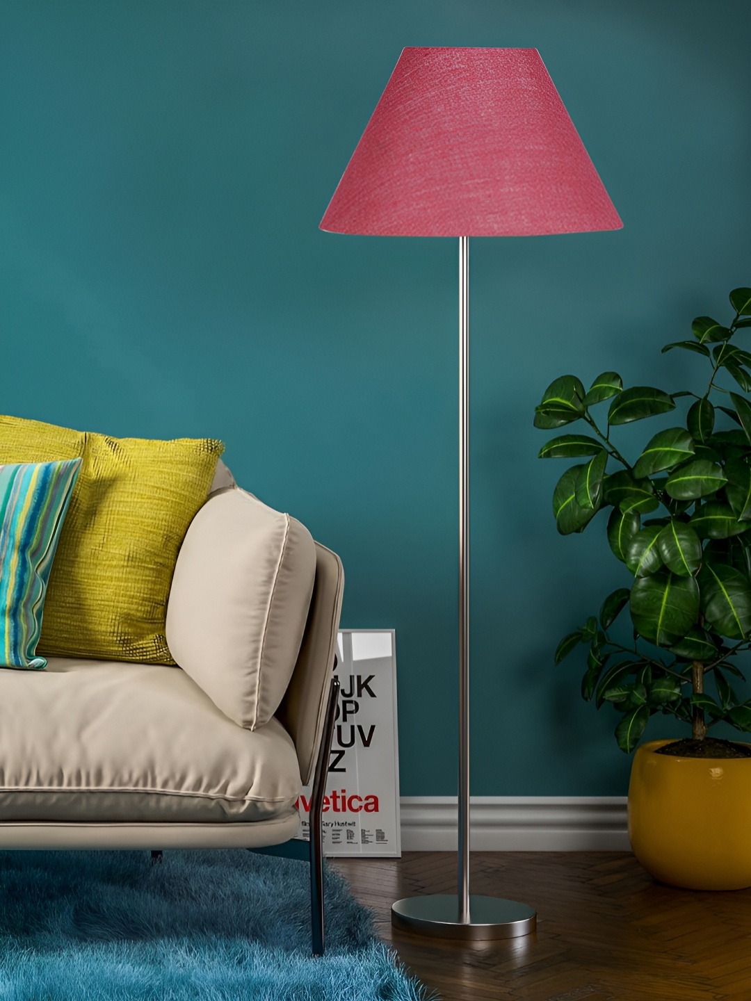 

Devansh Pink Conical Shade Steel Base Floor Lamp