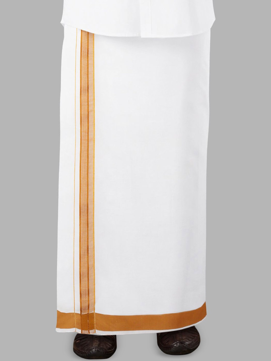 

Ramraj Men cotton Adjustable Pocket Dhoti with Fancy Border Dhotis, White