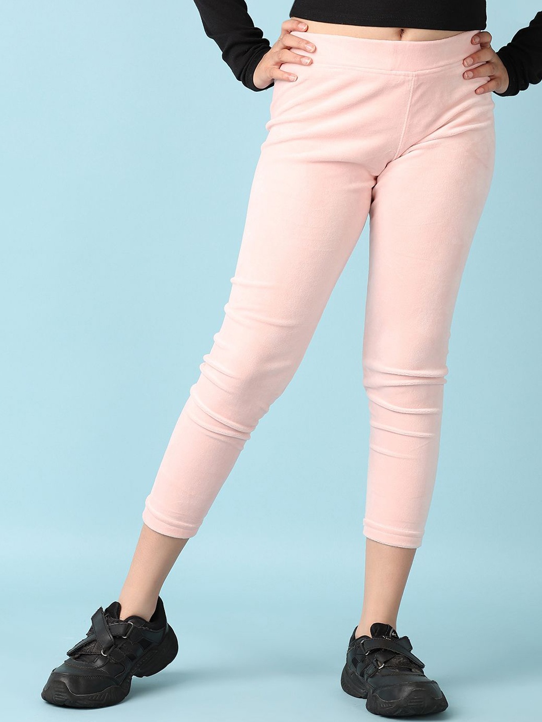 

V-Mart Girls Three Fourth Length Vellore Winter Leggings, Pink