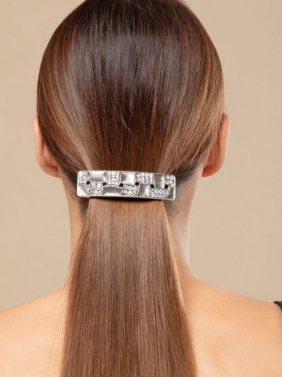 

Radhu & Kabby Women French Barrette, Silver