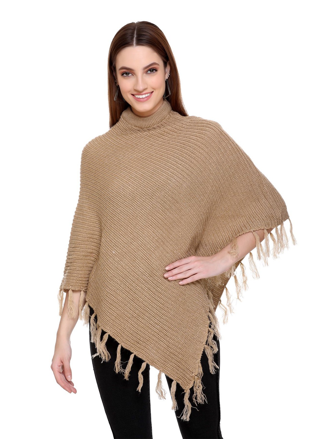 

MONTREX Tie-Up Neck Button Shrug, Beige