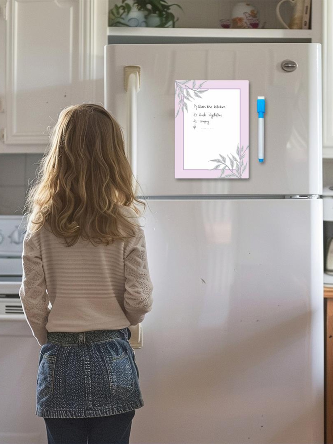 

CVANU White & Purple Printed Fridge Magnetic Sticker