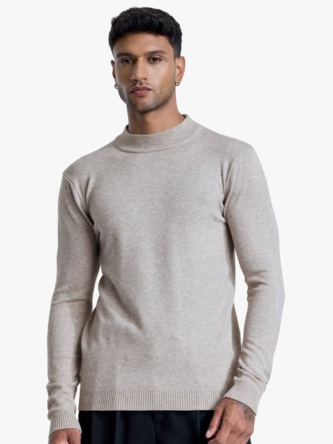 

Snitch Men Round Neck Pullover, Grey