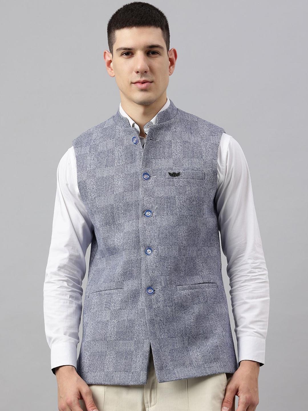 

Richlook Men Self Design Nehru Jackets, Blue