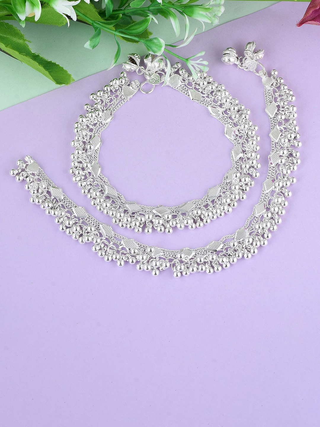 

MEMOIR Silver-Plated Handwork Chilai Payal Pajeb Anklet