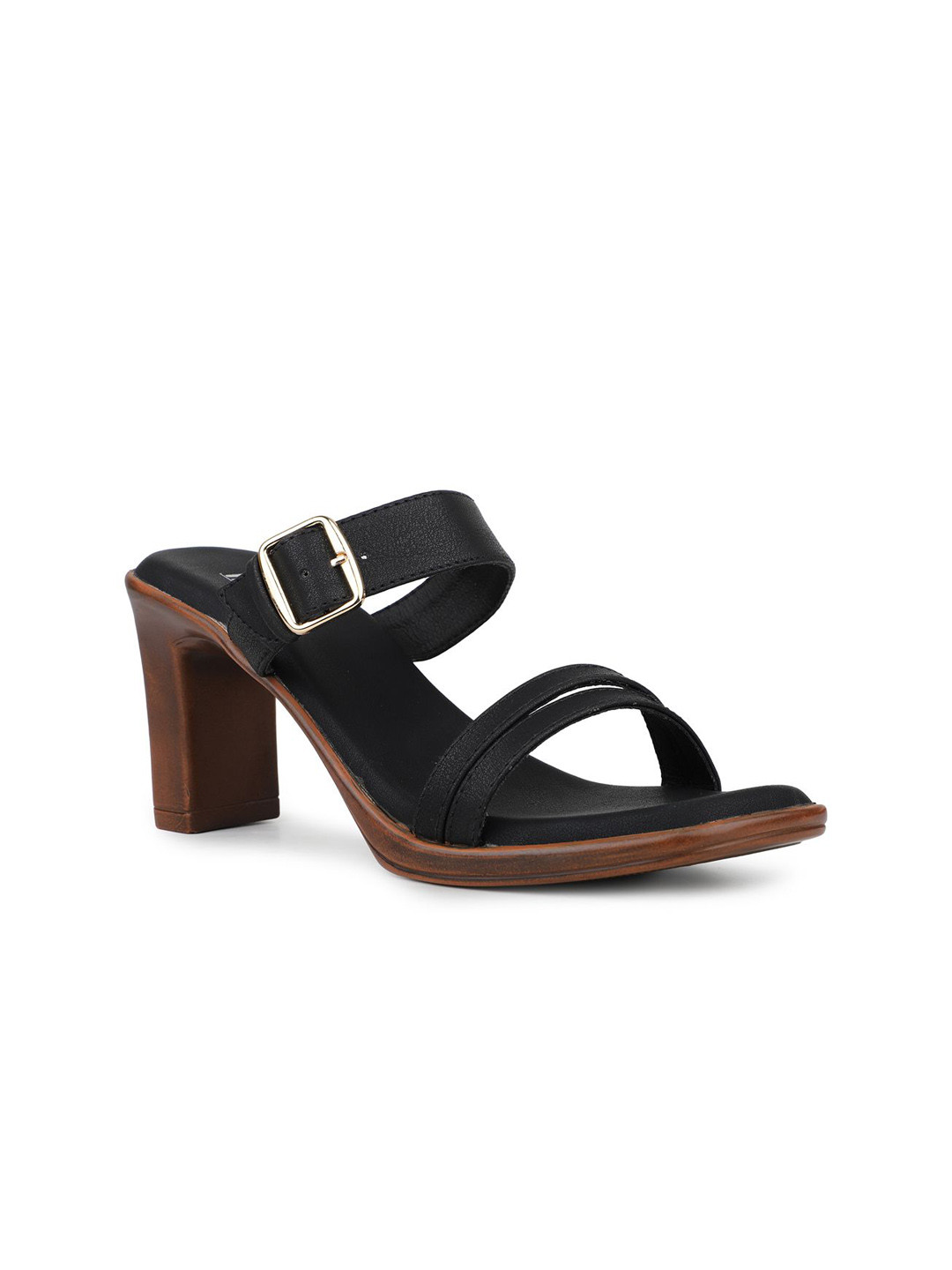 

Inc 5 Women Block Mules Square Toe Heels, Black