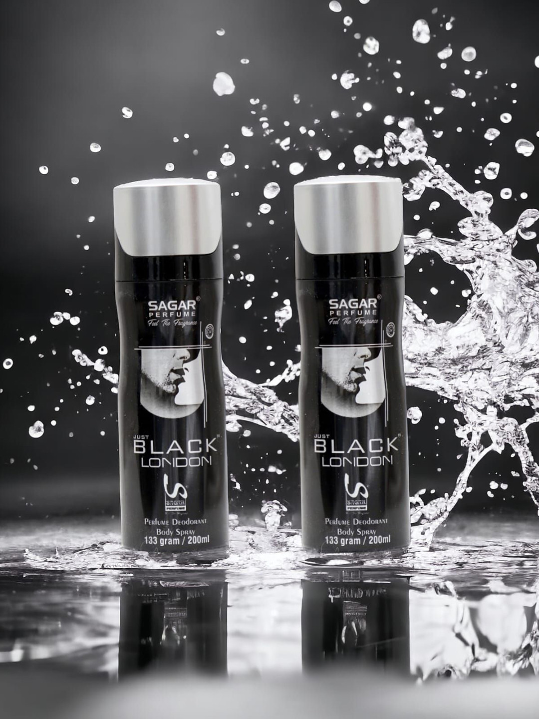 

SAGAR PERFUMERY Set Of 2 Just Black London Long Lasting Deodorant - 200 ml Each