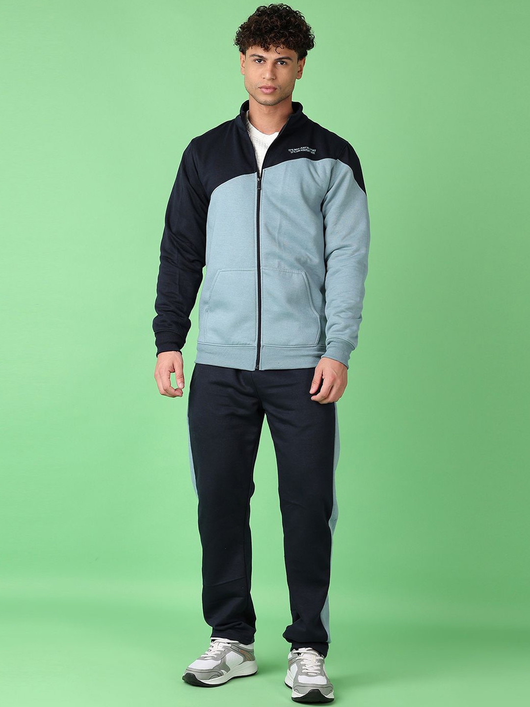 

V-Mart Men Colourblocked Mid-Rise Tracksuits, Blue