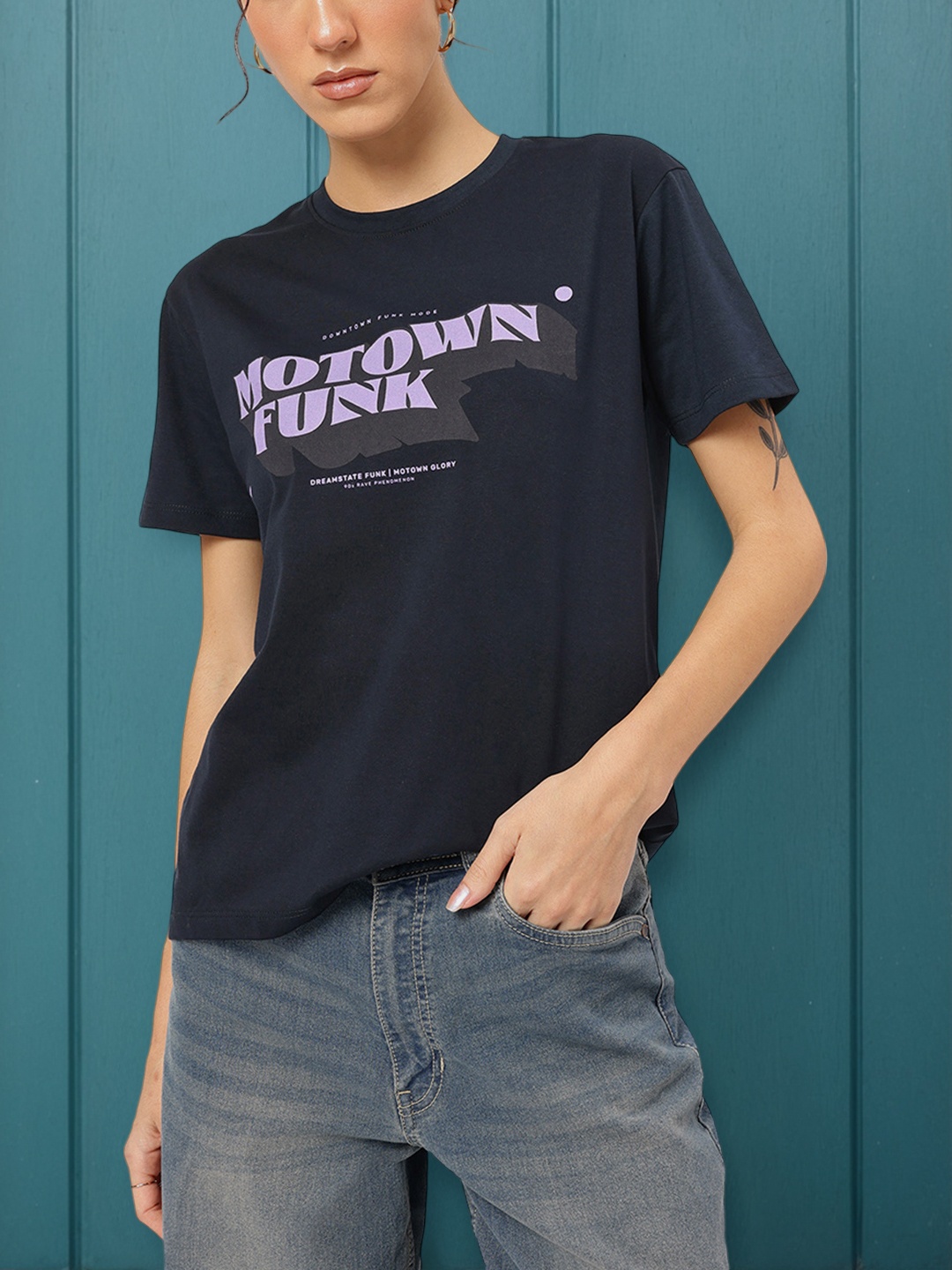 

DressBerry Sweet Summertime Typography T-shirt, Navy blue