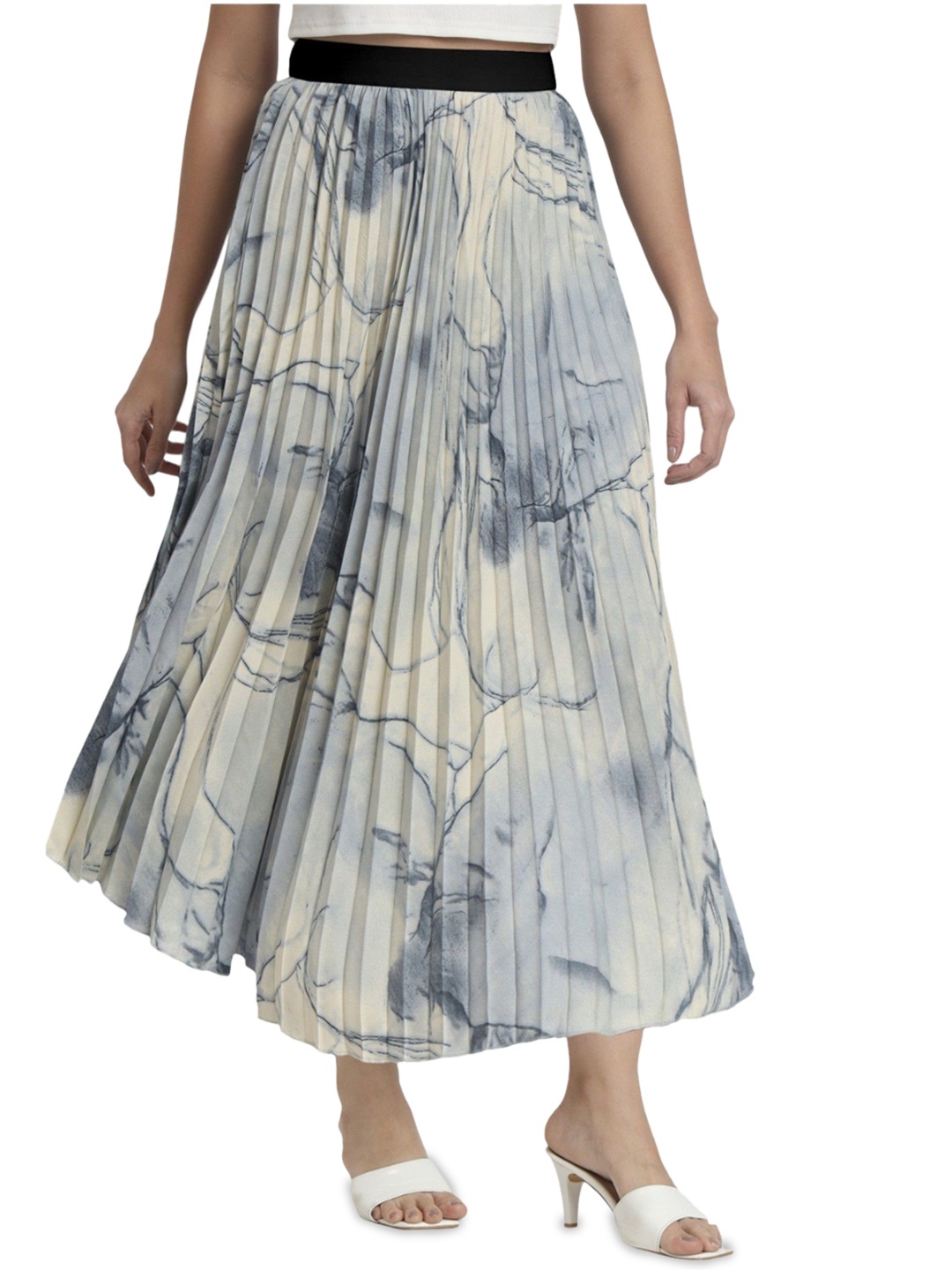 

Krunal Raiyani Women Printed Flared Maxi-Length Skirts, Blue