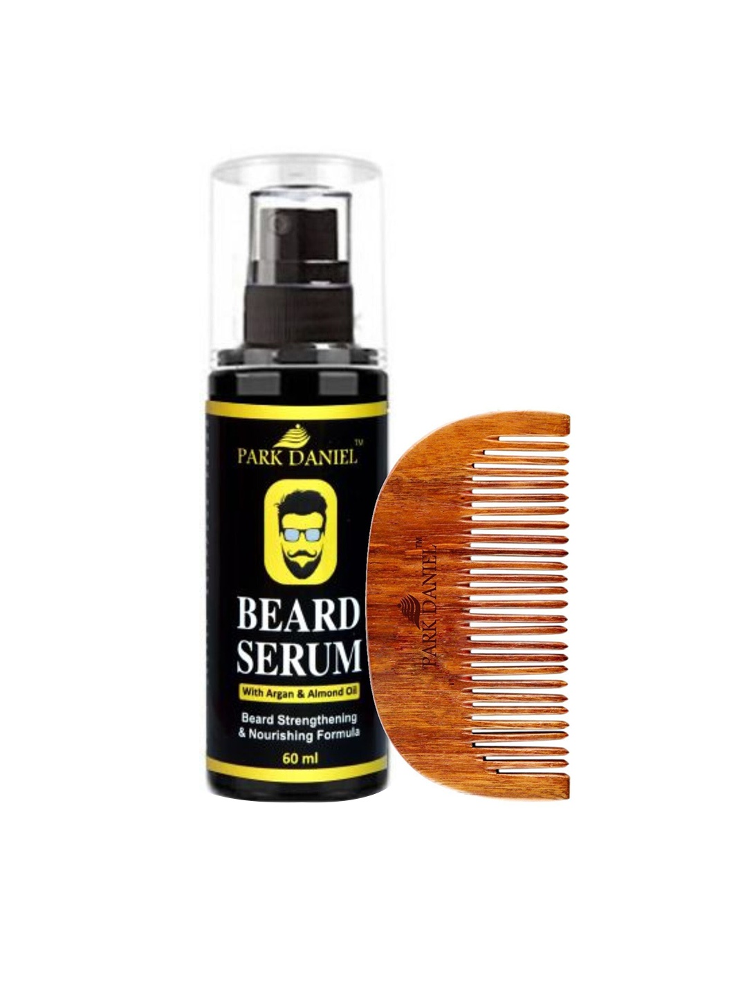 

Park Daniel Men Beard Serum With Argan & Almond Oil 60ml With Comb, Black